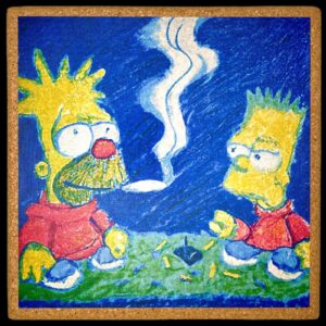 Crayon Bart and Homer